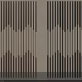 Modern Wooden Room Divider Featuring Vertical Slats Two Tone Geometric Design