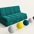 Simple European Fabric Sofa 3d model