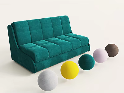 Simple European Fabric Sofa 3d model