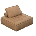 Brown Lazy Sofa With Soft Back Cushion For Comfortable Living Room 3d model