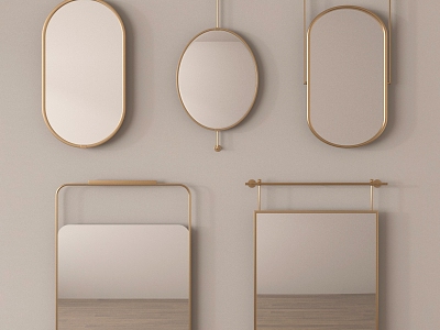 Modern mirror bathroom mirror bathroom mirror makeup mirror 3d model