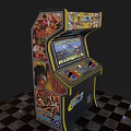 Retro game machine street cabinet 3d model