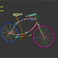 Vintage Classic Bicycle with Brown Leather Seat Golden Frame Black Tires and Headlight