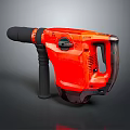 Red Handheld Rotary Hammer For Professional Industrial Construction Work 3d model