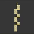 Golden Spiral Staircase Design With Multiple Turns And Grid Platform Base Dark Background 3d model