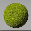 Lush Green Grass Covered Spherical Ball With Detailed Textured Surface On Dark Background 3d model