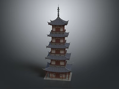 Traditional Chinese Pagoda With Multi tiered Structure And Curved Eaves Design 3d model