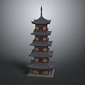 Traditional Chinese Pagoda With Multi tiered Structure And Curved Eaves Design