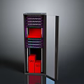 Data Center Network Server Cabinet With Glass Door Multi Layer SA SAI Red Modules 3d model