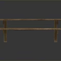 Wooden Picnic Dining Table With Attached Benches Solid Wood Simple Design For Outdoor Use