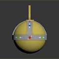 Golden Orb With Cross Top And Colored Gems For Royal Ceremonial Attire