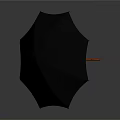 Black Umbrella With Orange Curved Handle For Daily Life Use And Rain Protection