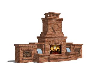 European Fireplace 3d model