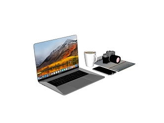 Modern Apple Laptop 3d model