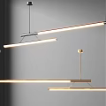 Modern Linear Pendant Lights With Metal Frames And Illuminated Light Strips