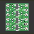 Computer Circuit Board With Green Substrate Multiple Gray Components And White Connectors