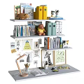 Cozy Kids Room Interior With Bookshelf Books Toys Desk Lamp And Decorations