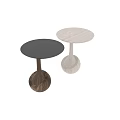 Unique Wooden Side Table With Round Tabletop And Curved Base Design 3d model
