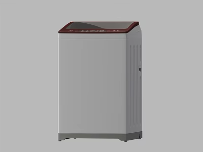 White Upright Washing Machine With Red Top Control Panel And Modern Design 3d model