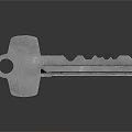 Detailed 3D Rendered Metallic Key With Ridged Design And Keyhole