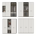 Modern White Wardrobe Interior With Built in Lighting Drawers And Hanging Storage