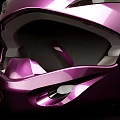 Shiny Purple Motorcycle Helmet With Green Tinted Visor And Aerodynamic Shape
