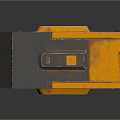 Rustic Orange Industrial Metal Container With FULL Label And Square Design