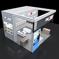 Modern Exhibition Booth With AnyTea 3D SDO Branding Product Displays And Shelves