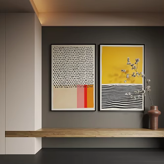 Modern Abstract Hanging Painting Modern Combination Painting Modern Minimalist Hanging Painting Modern Italian Hanging Painting Modern Light Luxury Hanging Painting 3d model