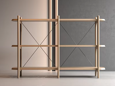 Minimalist Wooden Display Shelf With Cross Support Design For Retail And Home Decor 3d model