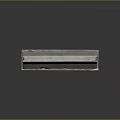 Gray Concrete Curb With Two Holes And Damaged Bottom On Reflective Surface