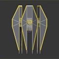 Aerospace Spacecraft Model With Transparent Wings Yellow Borders And Multi Wing Structure