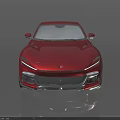 Red Ferrari SUV with sleek modern sporty exterior design alloy wheels and yellow brake calipers