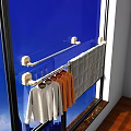 Window Mounted Clothes Drying Rack With Hanging Shirts Towel Metal Rod And Hooks