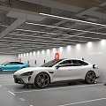 Xiaomi charging parking space underground garage Xiaomi electric speed 7 Su 7 household charging pile EV new energy electric vehicle ceiling pipeline 3d model