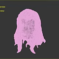 Game and Movie Character 3D Head Model with Long Flowing Hair Sculpture