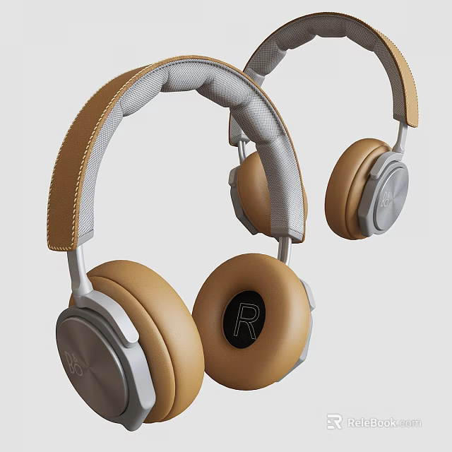 Elegant Light Luxury Headphones With Soft Leather Earpads And Modern Design 3d model 