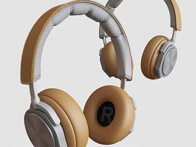 Elegant Light Luxury Headphones With Soft Leather Earpads And Modern Design 3d model