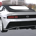 White Nissan Sports Car With Modern Exterior Design