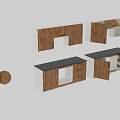 Wooden Kitchen Cabinets Featuring Upper Lower Units And Black Countertop
