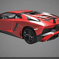 Red Sports Car With Sleek Design Scissor Doors Sharp Headlights And Black Wheels