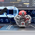 modern engine 3d model
