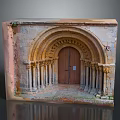 Ancient Stone Arched Entrance Gate With Historic Carvings And Decorative Stone Columns