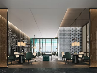 Modern Restaurant Hotel Restaurant 3d model