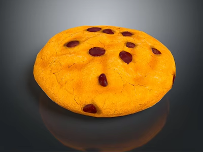 Golden Round Chocolate Chip Cookie With Soft Texture And Fresh Baked Appeal 3d model