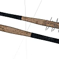 Durable Wooden Baseball Bats With Black Grips And Spiked Structure For Sports Use