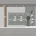 Modern Trendy Brand Men's Clothing Store Window Display Window Meichen Dupont Paper Light Box Partition Cantilever Partition Wall Stylist Wall Stone Dead Branch Landscape Door Head Facade Signs 3d model
