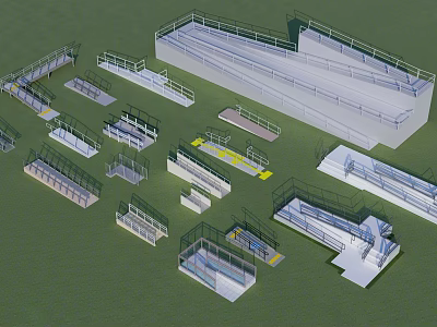 Various Fencing Types and Structural Designs in 3D Model Showcase 3d model
