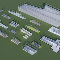 Various Fencing Types and Structural Designs in 3D Model Showcase