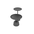 Modern Black Side Tables with Round Top and Bell Shaped Base Design 3d model